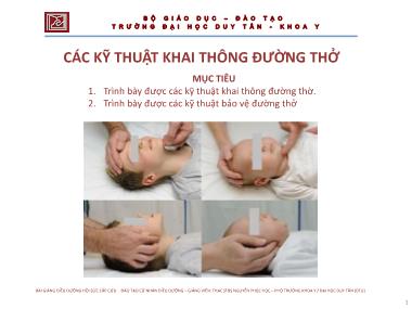 Giáo trình Các kĩ thuật khai thông đường thở