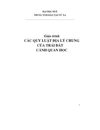 Giáo trình Các quy luật địa lý chung của trái đất cảnh quan học