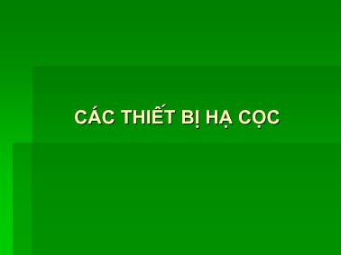 Giáo trình Các thiết bị hạ cọc