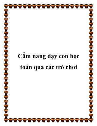 Giáo trình Cẩm nang dạy con học toán qua các trò chơi