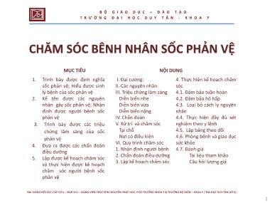 Giáo trình Chăm sóc bệnh nhân sốc phản vệ