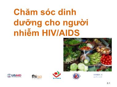 Giáo trình Chăm sóc dinh dưỡng cho người nhiễm HIV/AIDS