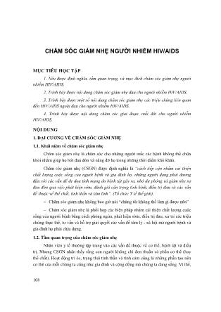 Giáo trình Chăm sóc giảm nhẹ người nhiễm HIV/AIDS