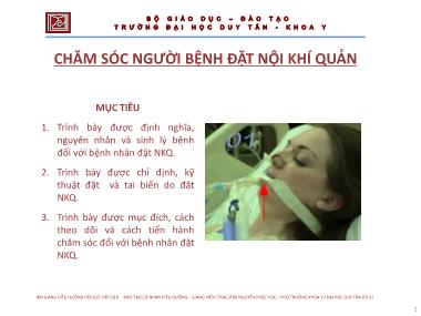 Giáo trình Chăm sóc người bệnh đặt nội khí quản