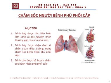 Giáo trình Chăm sóc người bệnh phù phổi cấp