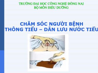 Giáo trình Chăm sóc người bệnh thông tiểu – dẫn lưu nước tiểu