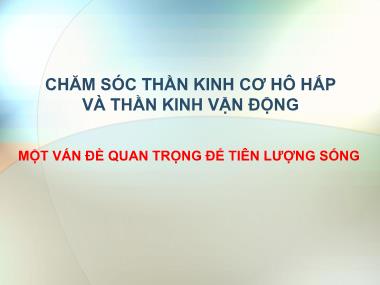 Giáo trình Chăm sóc thần kinh cơ hô hấp và thần kinh vận động