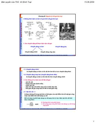 Giáo trình Cơ khí đại cương - Chương 9: Nguyên lí cắt gọt kim loại - Vũ Đình Toại