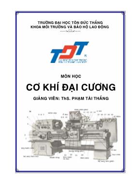 Giáo trình Cơ khí đại cương - Phạm Tài Thắng