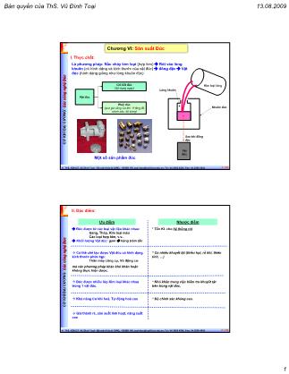 Giáo trình Cơ sở đại cương - Chương 6: Sản xuất Đúc - Vũ Đình Toại