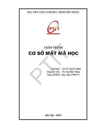 Giáo trình Cơ sở mật mã học - Nguyễn Bình