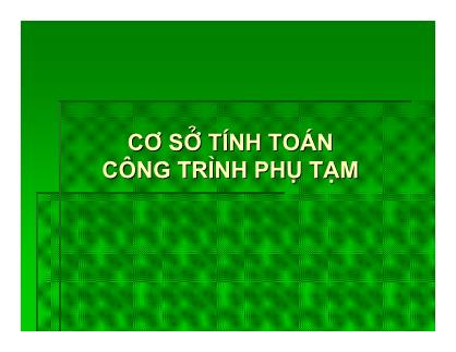 Giáo trình Cơ sở tính toán công trình phụ tạm