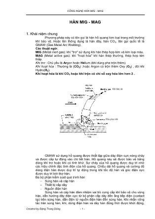 Giáo trình Công nghệ Hàn MIG-MAG