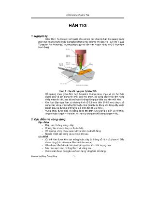 Giáo trình Công nghệ Hàn TIG - Đặng Trung Dung