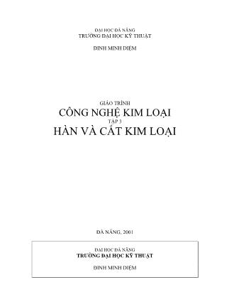 Giáo trình Công nghệ kim loại - Tập 3: Hàn và cắt kim loại - Đinh Minh Diệm