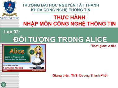 Giáo trình Công nghệ thông tin - Bài 2: Đối tượng trong Alice