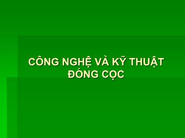 Giáo trình Công nghệ và kĩ thuật đóng cọc