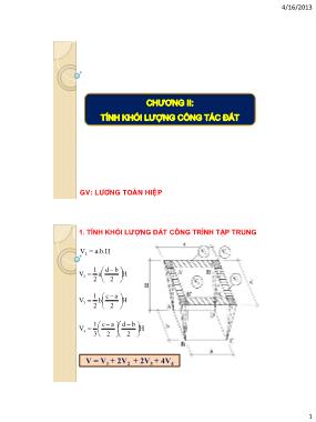 Giáo trình Công tác thi công đất - Chương 2: Tính khối lượng công tác đất - Lương Toàn Hiệp