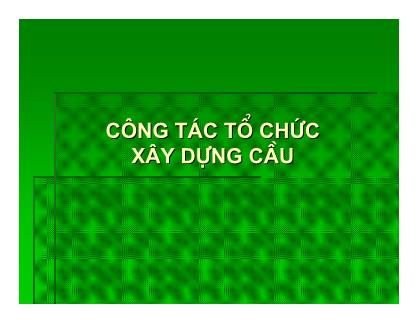 Giáo trình Công tác tổ chức xây dựng cầu