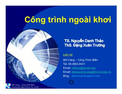 Giáo trình Công trình ngoài khơi - Chương 2: Tải trọng tác dụng lên công trình ngoài khơi - Nguyễn Danh Thảo