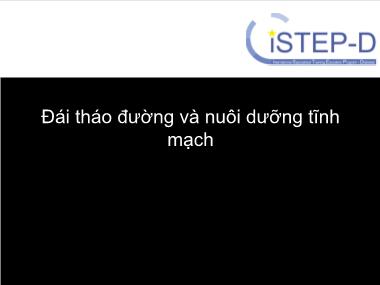 Giáo trình Đái tháo đường và nuôi dưỡng tĩnh mạch