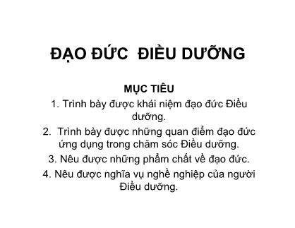 Giáo trình Đạo đức điều dưỡng