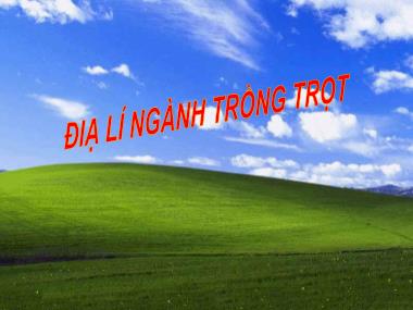 Giáo trình Địa lý ngành trồng trọt