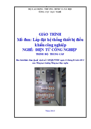 Giáo trình Điện tử công nghiệp - Mô đun: Lắp đặt hệ thống thiết bị điều khiển công nghiệp