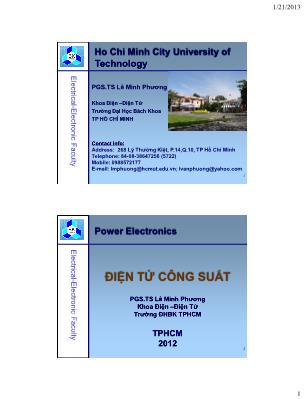 Giáo trình Điện tử Công suất - Chương 5: Bộ biến đổi điện áp một chiều DC/DC Converter - Lê Minh Phương