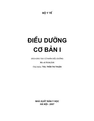 Giáo trình Điều dưỡng cơ bản I - Trần Thị Thuận