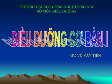 Giáo trình Điều dưỡng cơ bản I - Vũ Văn Tiến