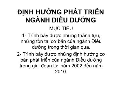 Giáo trình Định hướng phát triển ngành điều dưỡng