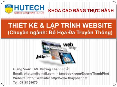 Giáo trình Đồ họa đa truyền thông - Chương 0: Thiết kế và lập trình Website