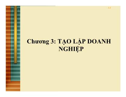 Giáo trình Giới thiệu học phần quản trị kinh doanh - Chương 3: Tạo lập doanh nghiệp