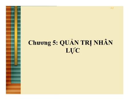 Giáo trình Giới thiệu học phần quản trị kinh doanh - Chương 5: Quản trị nhân lực