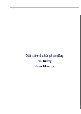 Giáo trình Giới thiệu về đánh giá tác động môi trường