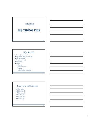 Giáo trình Hệ điều hành - Chương 8: Hệ thống File