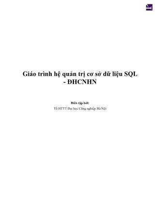 Giáo trình Hệ quản trị cơ sở dữ liệu SQL-ĐHCNHN