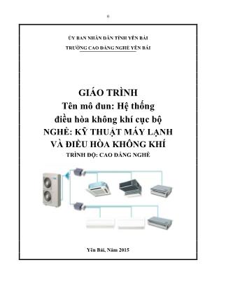 Giáo trình Hệ thống điều hòa không khí cục bộ