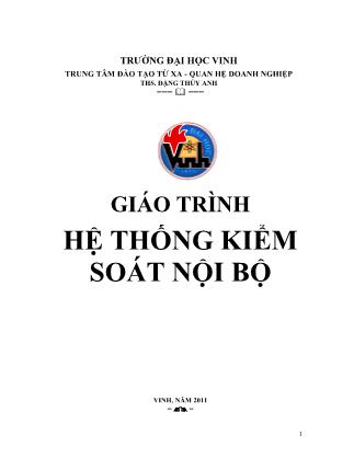 Giáo trình Hệ thống kiểm soát nội bộ - Chương 1+2