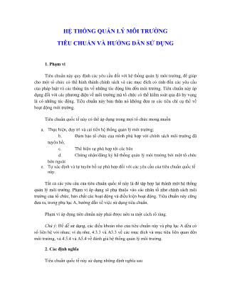 Giáo trình Hệ thống quản lý môi trường tiêu chuẩn và hướng dẫn sử dụng