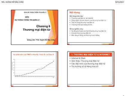 Giáo trình Hệ thống thông tin quản lí - Chương 6: Thương mại điện tử - Huỳnh Đỗ Bảo Châu