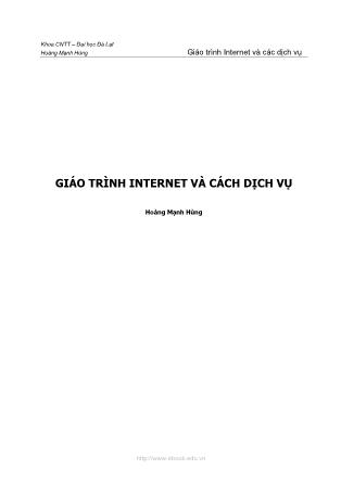 Giáo trình Internet và cách dịch vụ - Hoàng Mạnh Hùng