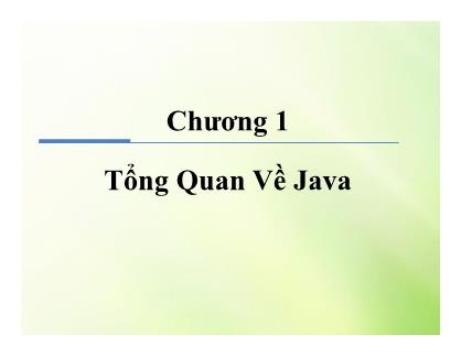 Giáo trình Java cơ bản - Chương 1: Tổng quan về Java