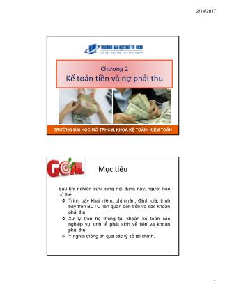 Giáo trình Kế toán - Chương 2: Kế toán tiền và nợ phải thu