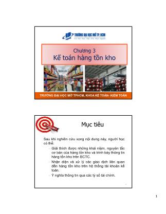 Giáo trình Kế toán - Chương 3: Kế toán hàng tồn kho