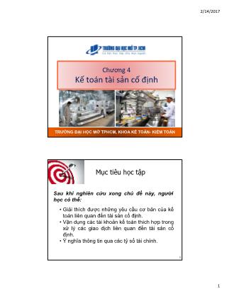 Giáo trình Kế toán - Chương 4: Kế toán tài sản cố định