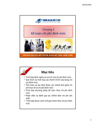 Giáo trình Kế toán - Chương 5: Kế toán chi phí định mức