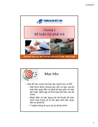 Giáo trình Kế toán - Chương 5: Kế toán nợ phải trả