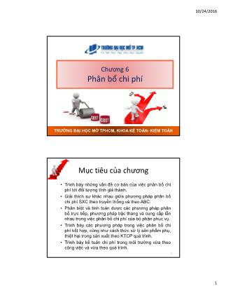 Giáo trình Kế toán - Chương 6: Phân bổ chi phí